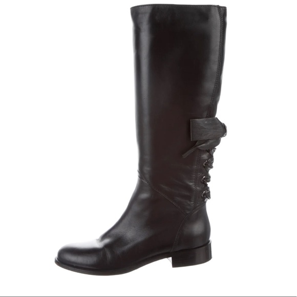 Valentino Garavani Shoes - Valentino Leather Knee-High Riding Boots